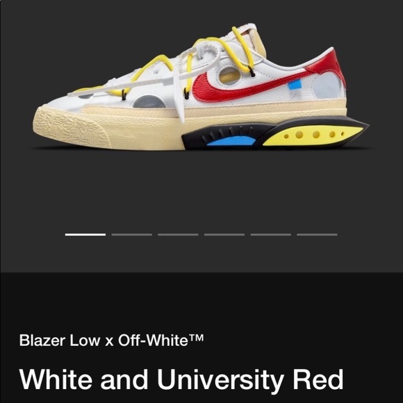 Blazer Low x Off White White and University Red Men’s Size 11